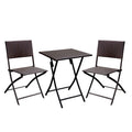 Seren Cottage Style 3-Pc Patio Set, Expresso-Outdoor Lounge Sets-Espresso-Aluminum-JadeMoghul Inc.