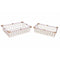 Serving Trays Spacious Rim Trays in Gold Finish, Set Of Two Benzara