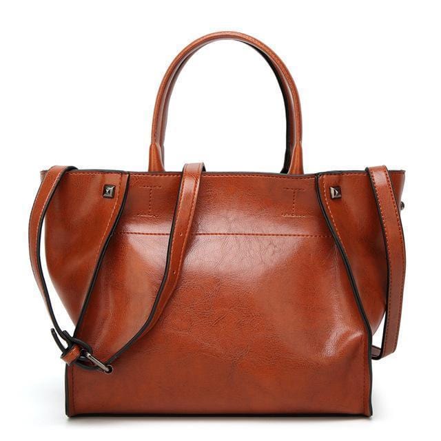 SEVEN SKIN Brand Fashion Women Solid Leather Bags Female Shoulder Bags Women Handbag Large Capacity Tote Bag 2017 New Designer-Brown-Russian Federation-JadeMoghul Inc.