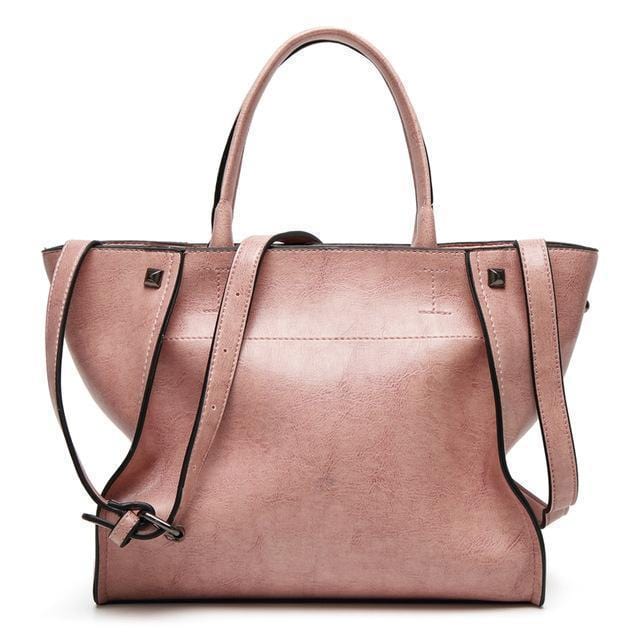 SEVEN SKIN Brand Fashion Women Solid Leather Bags Female Shoulder Bags Women Handbag Large Capacity Tote Bag 2017 New Designer-Pink-Russian Federation-JadeMoghul Inc.