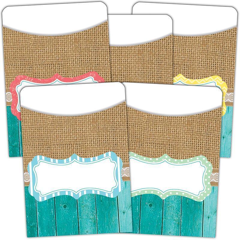 SHABBY CHIC LIBRARY POCKETS MULTI-Learning Materials-JadeMoghul Inc.