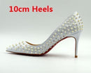 Shallow Pointed Toe Thin High Heels Sexy Rivets Spike Women Party Shoes Classical Fashion Studs Lady Party Shoes-white 10cm-11-JadeMoghul Inc.