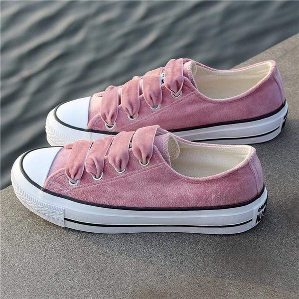 SHANTA Women Vulcanized Shoes 2018 Fashion Solid Color Women Canvas Shoes Lace-up Casual White Ladies Shoes Woman Sneakers AExp