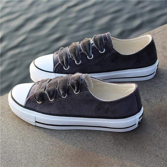 SHANTA Women Vulcanized Shoes 2018 Fashion Solid Color Women Canvas Shoes Lace-up Casual White Ladies Shoes Woman Sneakers AExp