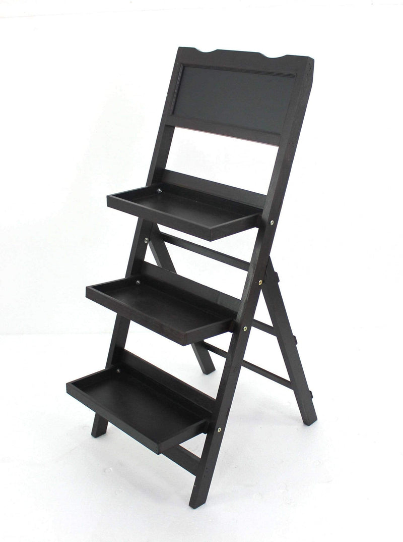 Shelf Black Shelf - 18" x 26" x 42" Black, Traditional, Portable, 3 Tier - Wooden Shelf HomeRoots