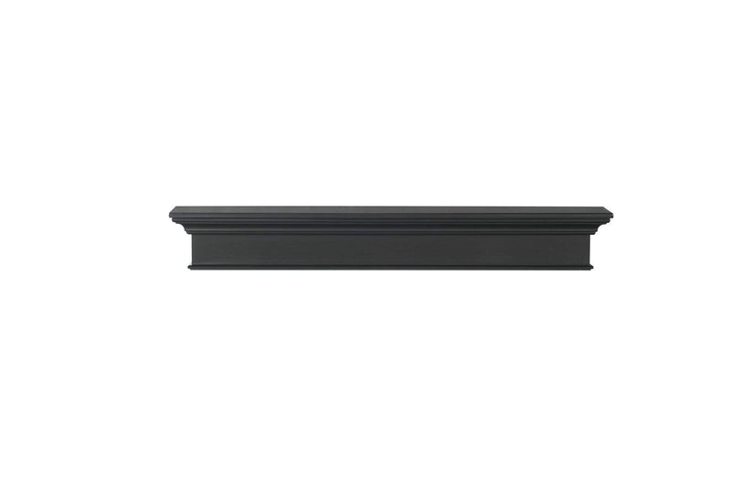 Shelf Black Shelf - 72" Modern Black MDF Mantel Shelf HomeRoots