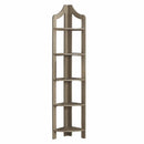 Shelf Corner Shelf Unit - 12'.25" x 17'.5" x 71" Dark Taupe, Particle Board, Corner Accent Shelf - Bookcase HomeRoots