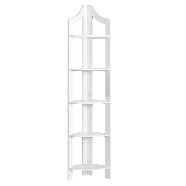 Shelf Corner Shelf Unit - 12'.25" x 17'.5" x 71" White, Particle Board, Corner Accent Shelf - Bookcase HomeRoots