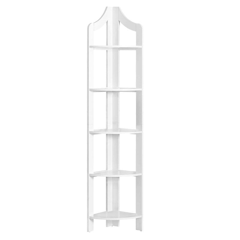 Shelf Corner Shelf Unit - 12'.25" x 17'.5" x 71" White, Particle Board, Corner Accent Shelf - Bookcase HomeRoots