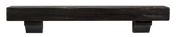 Shelf Fireplace Shelf - 60" Sophisticated Espresso Rustic Distressed Pine Wood Mantel Shelf HomeRoots