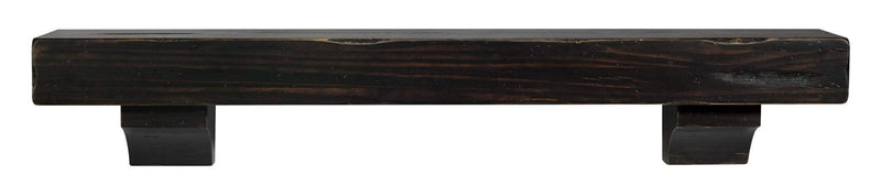 Shelf Fireplace Shelf - 60" Sophisticated Espresso Rustic Distressed Pine Wood Mantel Shelf HomeRoots