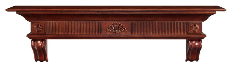 Shelf Fireplace Shelf - 72" Graceful Distressed Rustic Cherry Wood Mantel Shelf HomeRoots