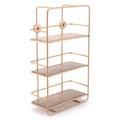 Shelf Gold Shelf - 14.2" X 5.9" X 23.6" Antique Gold Stairs Shelf HomeRoots