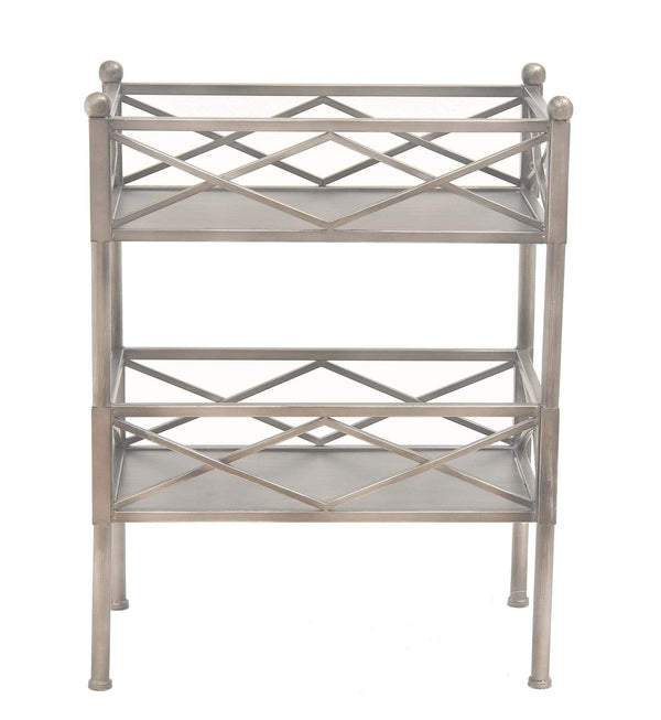 Shelf Wall Shelf Unit - 14.5" x 24.5" x 31.5" Silver, Metal, Metal Bookcase/Storage Shelf HomeRoots