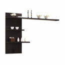Shelf Wall Shelf Unit - 9" X 79" X 54" Espresso Wood Veneer (Paper) Wall Shelf HomeRoots