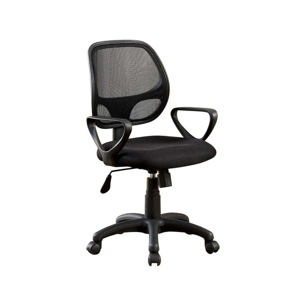 Sherman Contemporary Style Office Chair, Black-Office Chairs-Black-Polyester-JadeMoghul Inc.