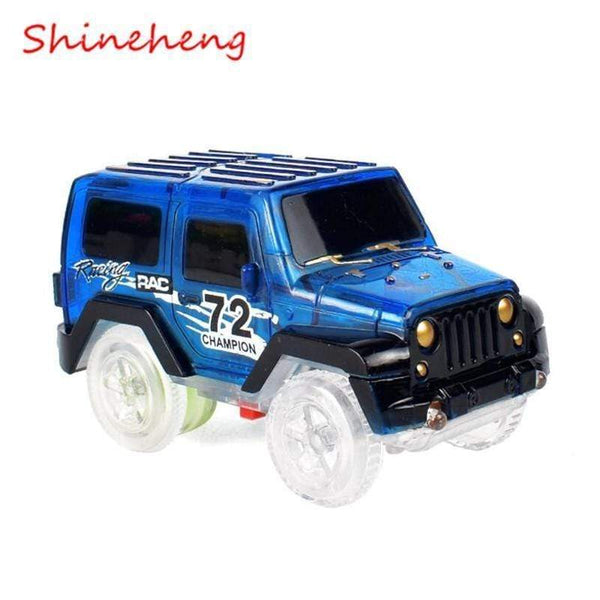 Shineheng Electronics LED Car Toys Flashing Lights Boys Birthday Gift Kids Toy Play with Tracks Together AExp