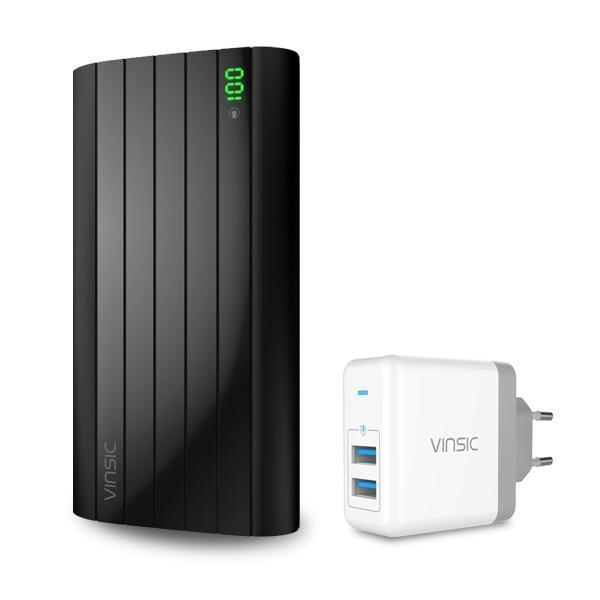 (Shipping From Russia) Vinsic Iron P6 20000mAh Power Bank External Battery Charger Dual USB for iPhone X iPhone 8 Samsung HTC-China-Add Dual USB Charger-JadeMoghul Inc.