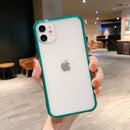Shockproof Armor Transparent Phone Case For iPhone 12 11 Pro X Xs MAX XR 6 6s 7 8 Plus Camera Protection Candy Color Cover Case AExp