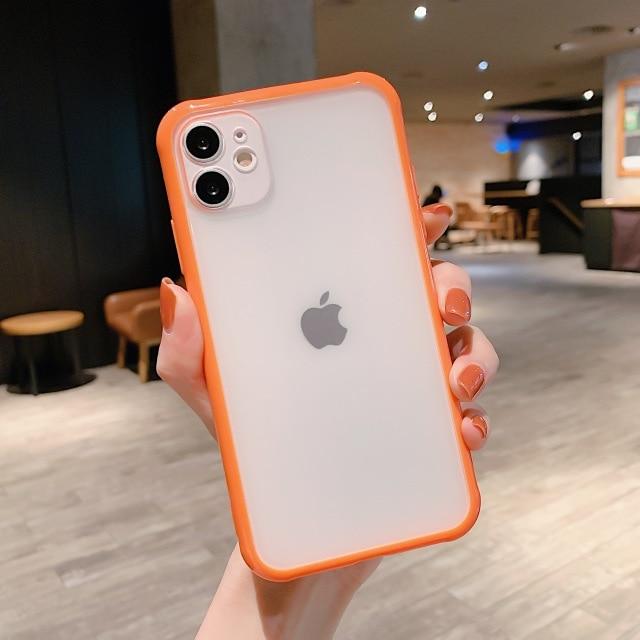 Shockproof Armor Transparent Phone Case For iPhone 12 11 Pro X Xs MAX XR 6 6s 7 8 Plus Camera Protection Candy Color Cover Case JadeMoghul Inc. 