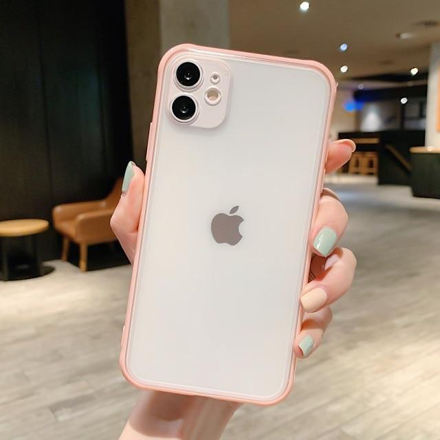 Shockproof Armor Transparent Phone Case For iPhone 12 11 Pro X Xs MAX XR 6 6s 7 8 Plus Camera Protection Candy Color Cover Case JadeMoghul Inc. 
