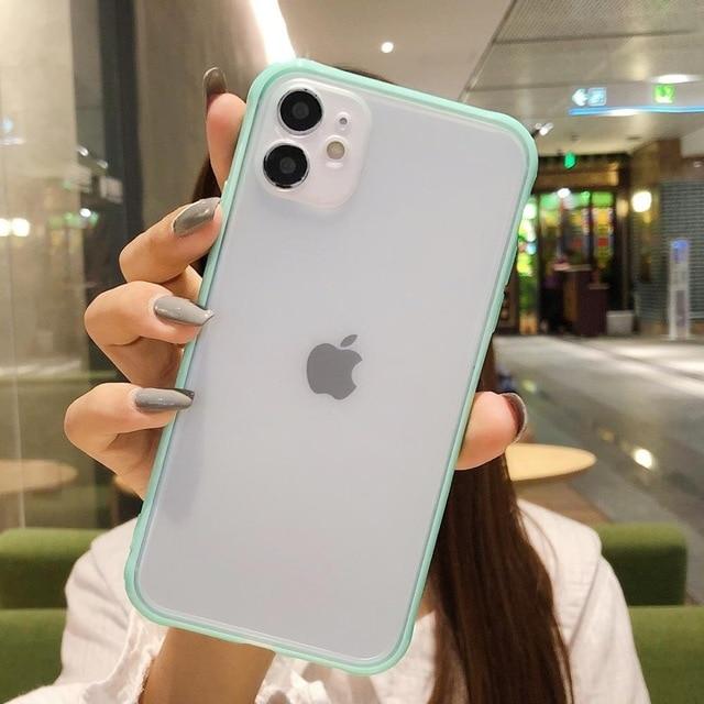 Shockproof Armor Transparent Phone Case For iPhone 12 11 Pro X Xs MAX XR 6 6s 7 8 Plus Camera Protection Candy Color Cover Case JadeMoghul Inc. 