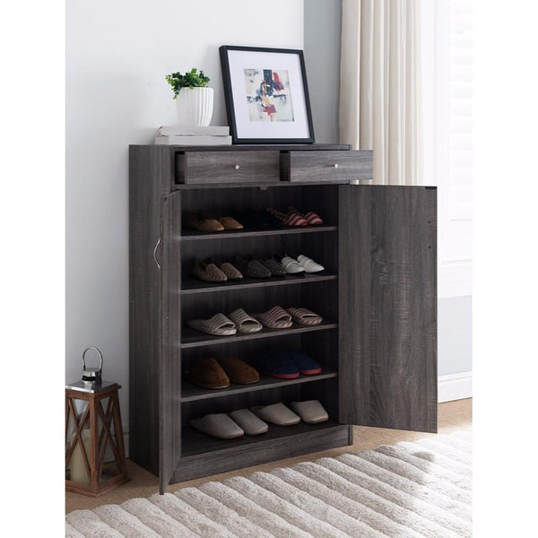 Shoe Cabinet With Spacious Storages, Gray-Accent Chests and Cabinets-Gray-Wood-JadeMoghul Inc.