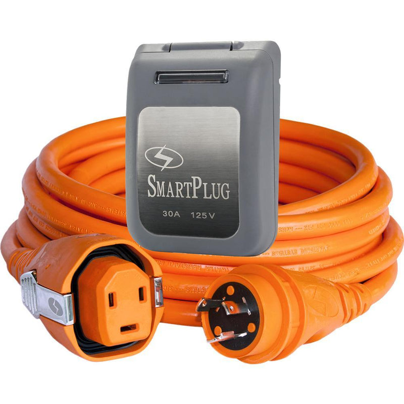 Shore Power SmartPlug 30 Amp Dual Configuration 50 Cordset w/Tinned Wire Twist-Type Connector  30 Amp Non-Metallic Grey Inlet [C30503BM30PG] SmartPlug