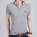 Short Sleeve Polo Shirt-6369 Grey-M-JadeMoghul Inc.