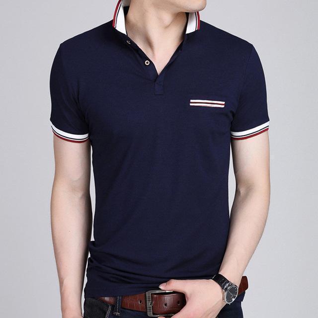 Short Sleeve Polo Shirt-6369 Navy-M-JadeMoghul Inc.