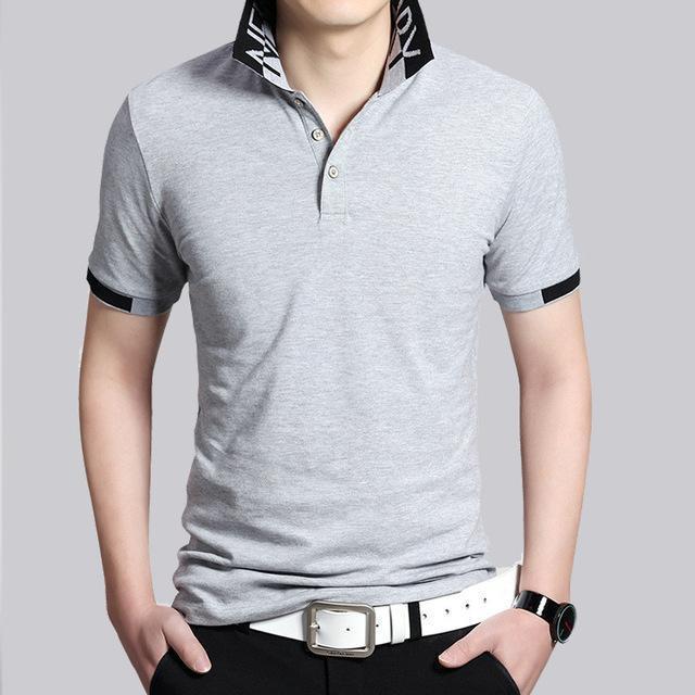 Short Sleeve Polo Shirt-6825 Grey-M-JadeMoghul Inc.