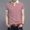 Short Sleeve Polo Shirt-Red Striped-M-JadeMoghul Inc.