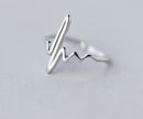 Shuangshuo Vintage Heart Beat Rings for Women Adjustable Electrocardiogram Ring Simple ECG Party Fashion Jewelry bagues femme AExp