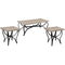 Side and End Tables Rectangular Wood and Metal Coffee End Table Set, Gray and Black, Pack of 3 Benzara