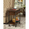 Side and End Tables Rectangular Wood and Metal Side Table with USB Outlet, Brown and Gray Benzara