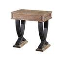 Side and End Tables Rustic Wooden End Table with Drawer and Metal X Shape Support, Black and Brown Benzara