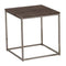 Side and End Tables Square Wood Top End Table With Metal Base, Brown Benzara