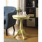 Side and End Tables Traditional Style Wooden Round Side Table with Turned Pedestal Base, Yellow Benzara