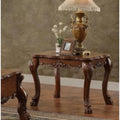 Traditional Wooden End Table with Claw Feet, Cherry Oak Brown