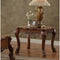 Traditional Wooden End Table with Claw Feet, Cherry Oak Brown