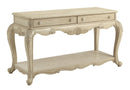 Side and End Tables Vintage Style Wooden Sofa Table with Two Drawers and One Open Shelf, White Benzara