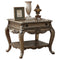 Wooden End Table With One Drawer And Bottom Shelf, Vintage Oak Brown