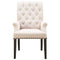 Side Dining Chair, Beige & Smokey Black-Dining Chairs-Beige & Black-Wood & Fabric-JadeMoghul Inc.