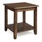 Transitional Style Wooden Side Table with Open Shelf and Adjustable Floor Protectors, Brown