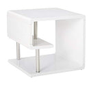 Side Tables and End Tables Ninove I Contemporary Style End Table, White Benzara