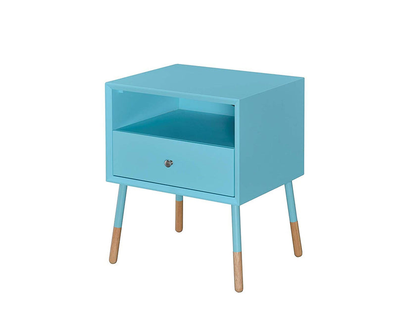 Side Tables and End Tables Sonria II End Table, Light Blue & Natural Benzara