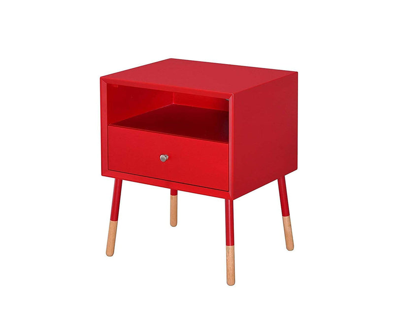 Side Tables and End Tables Sonria II End Table, Red & Natural Benzara