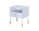 Side Tables and End Tables Sonria II End Table, White & Natural Benzara