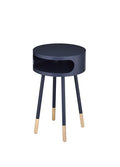 Side Tables and End Tables Sonria Round End Table, Black & Natural Benzara