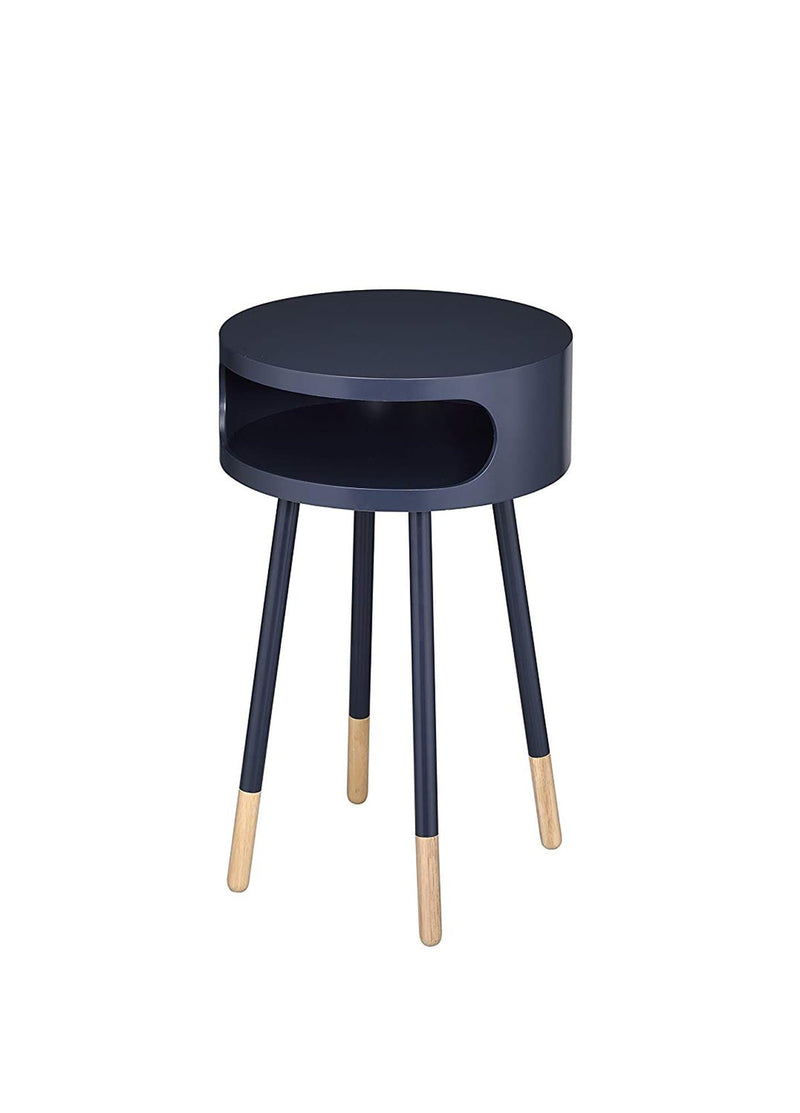 Side Tables and End Tables Sonria Round End Table, Black & Natural Benzara